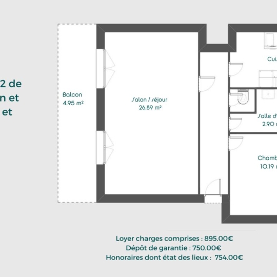  Annonces VAULX EN VELIN : Appartement | CALUIRE-ET-CUIRE (69300) | 58 m2 | 895 € 