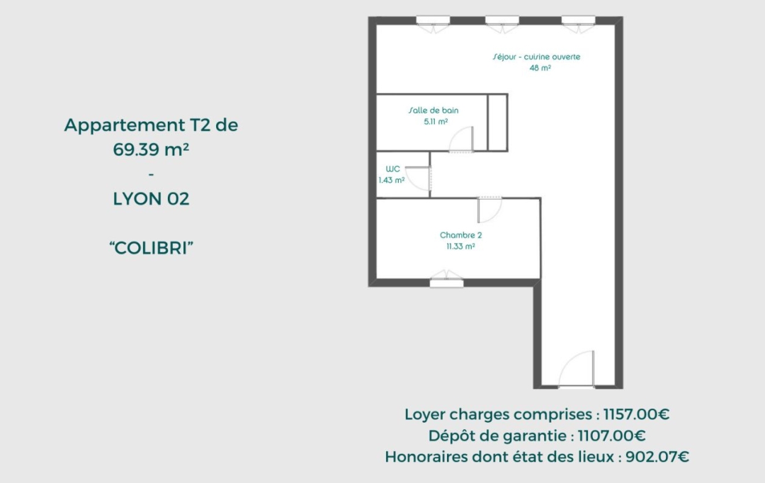 Annonces VAULX EN VELIN : Appartement | LYON (69002) | 69 m2 | 1 157 € 