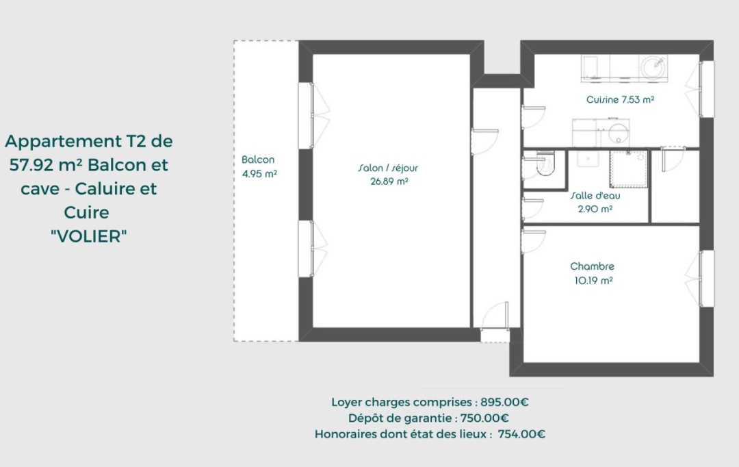 Annonces VAULX EN VELIN : Appartement | CALUIRE-ET-CUIRE (69300) | 58 m2 | 895 € 